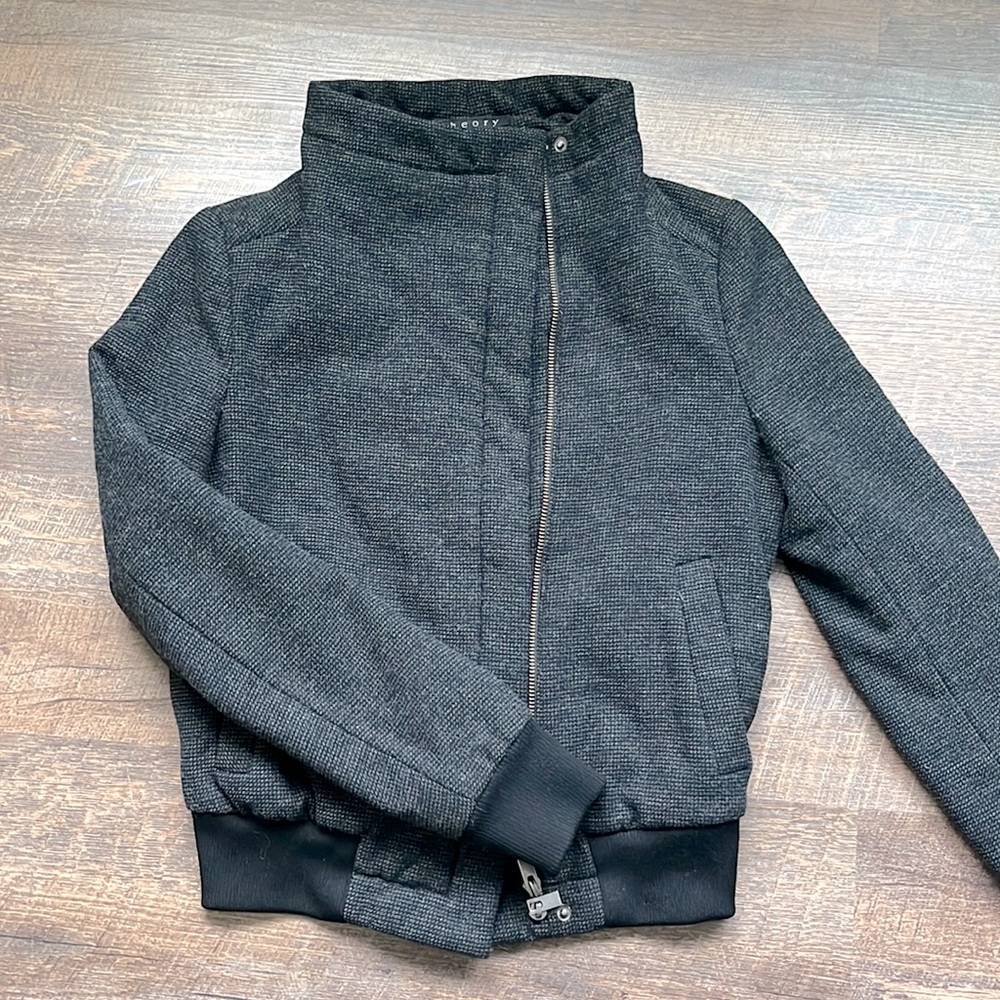 Theory Charcoal Bomber Jacket